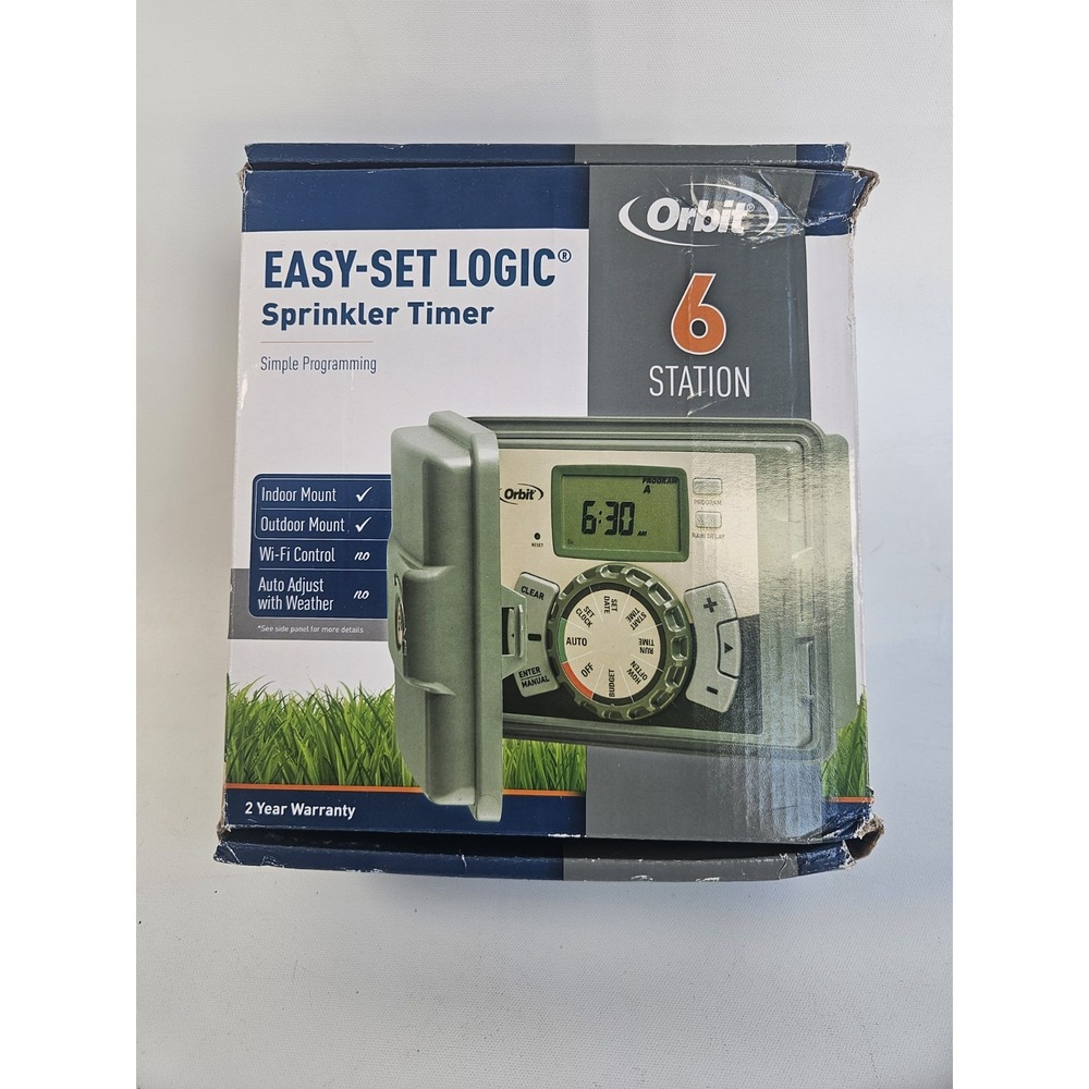 Orbit 57896 6-Station Easy-Set Logic Indoor Outdoor Sprinkler Timer